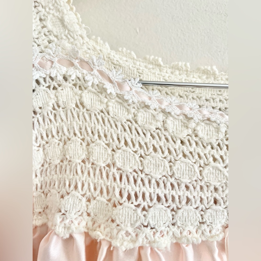 Vintage Christian Dior Satin Lace Nightgown Size M Peach Pink Cottagecore- EUC - Picture 6 of 12